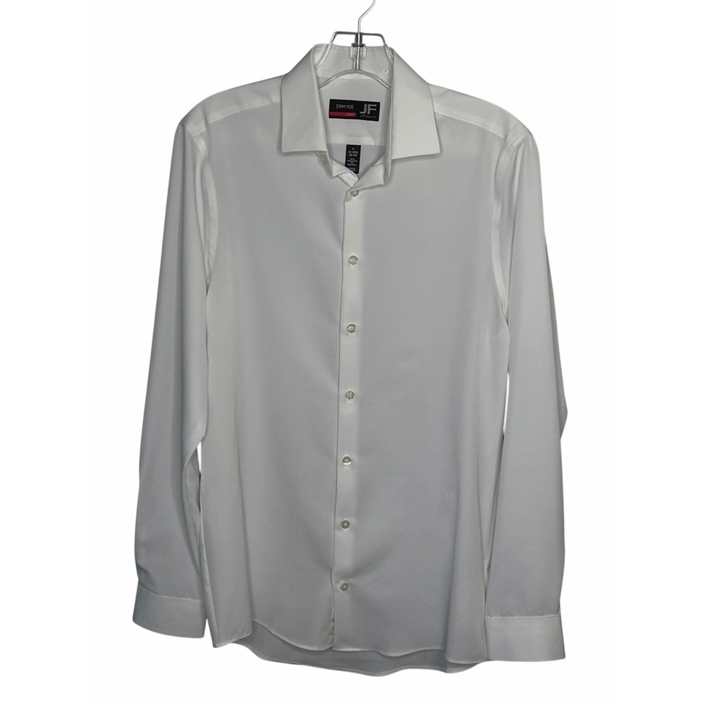 J. Ferrar Dress Shirt Mens S White Excellent Slim Fit Stretch Long Sleeve